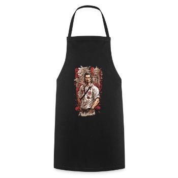 Aesthetic Japan Retro Movie Manga Protagonist - Cooking Apron - black - Front - AI Model Male 185 dark (185cm)