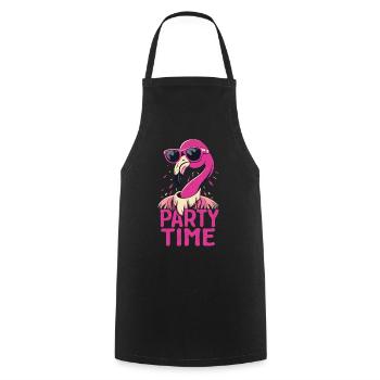 Flamingo Party Time - Fun, Feathers and Celebrations - Cooking Apron - black - Front - AI Model Male 185 dark (185cm)