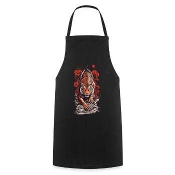 Asiatischer Tiger Tattoo Japan Wildkatzen Kunst - Kochschürze - Schwarz - Vorne - AI Model Male 185 dark (185cm)