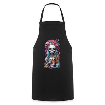 Goth Girl Skeleton Potion of Darkness - Cooking Apron - black - Front - AI Model Male 185 dark (185cm)