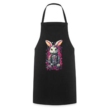 Gothic Bunny Aesthetic Streetwear Design - Kochschürze - Schwarz - Vorne - AI Model Male 185 dark (185cm)