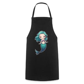Mermaid - Cooking Apron - black - Front - AI Model Male 185 dark (185cm)