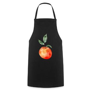 glowing peach with leaves illustration - Cooking Apron - black - Front - AI Model Male 185 dark (185cm)