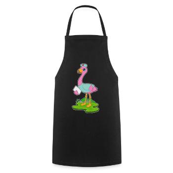 Flamingo Krankenschwester - Kochschürze - Schwarz - Vorne - AI Model Male 185 dark (185cm)