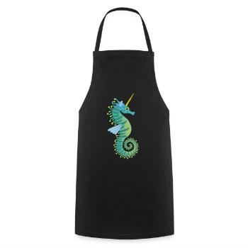 Licorne de mer - Tablier de cuisine - noir - Devant - AI Model Male 185 dark (185cm)