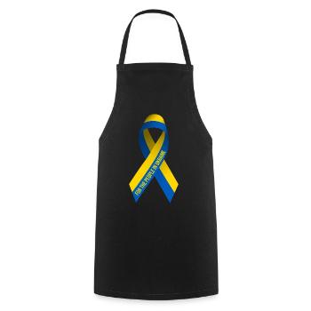 Peace sign for the people of Ukraine - Cooking Apron - black - Front - AI Model Male 185 dark (185cm)