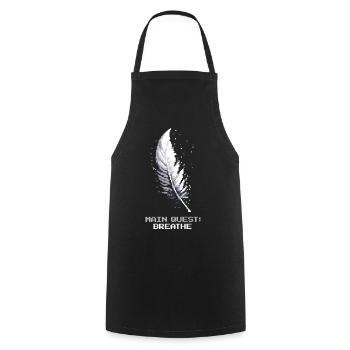 Hauptquest: Atmen | Meditation, Breathwork - Cooking Apron - black - Front - AI Model Male 185 dark (185cm)