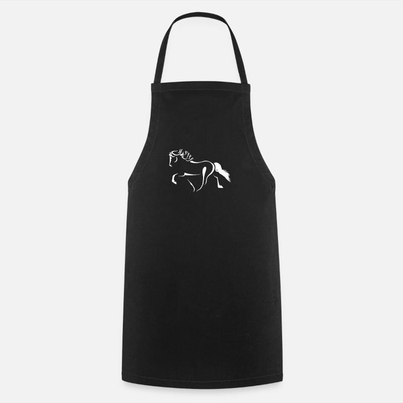 Chevaux de course Silhouette Töltender Tölter - Tablier de cuisine - noir