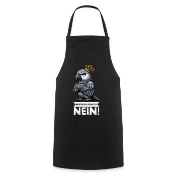 Avant que vous ne demandiez : pas de perroquet gris d’Afrique, perroquet, perroquet, perroquet, perroquet - Tablier de cuisine - noir - Devant - AI Model Male 185 dark (185cm)