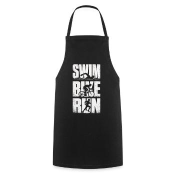 Swim Bike Run Triathlon - Tablier de cuisine - noir - Devant - AI Model Male 185 dark (185cm)