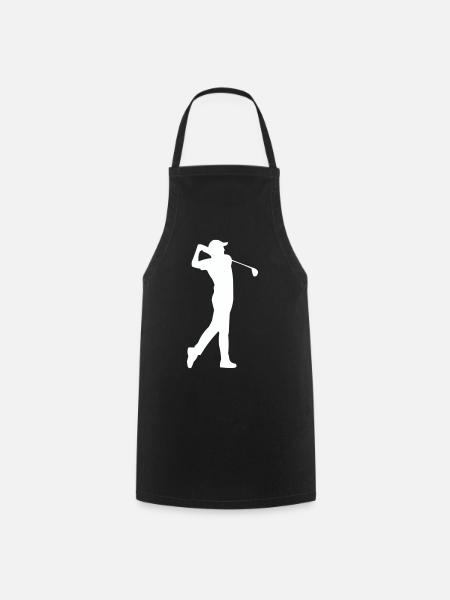 Golfer Silhouette im Schwung - Kochschürze - Schwarz
