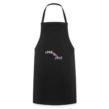 Love is Love - Cooking Apron - black - Front - AI Model Male 185 dark (185cm)
