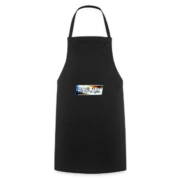 Relax text - Tablier de cuisine - noir - Devant - AI Model Male 185 dark (185cm)