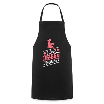 J’aime Hobby Horsing - Coeur - Hobby - Tablier de cuisine - noir - Devant - AI Model Male 185 dark (185cm)