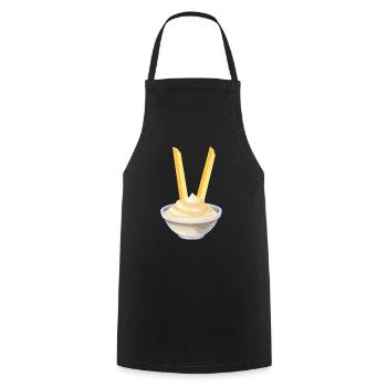 Leckere Mayonnaise | Mayo mit Pommes | Lustig - Kochschürze - Schwarz - Vorne - AI Model Male 185 dark (185cm)