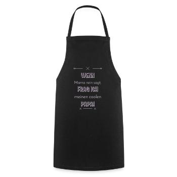 lustige sprüche cooler papa - Kochschürze - Schwarz - Vorne - AI Model Male 185 dark (185cm)