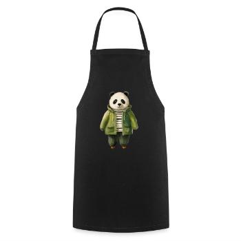 Bamboo Panda Magic Shirt - Lebendig und einzigartig - Kochschürze - Schwarz - Vorne - AI Model Male 185 dark (185cm)