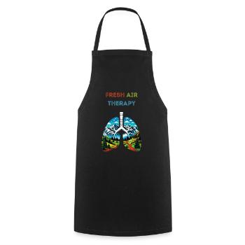 Inhale Nature Exhale Stress - Cooking Apron - black - Front - AI Model Male 185 dark (185cm)
