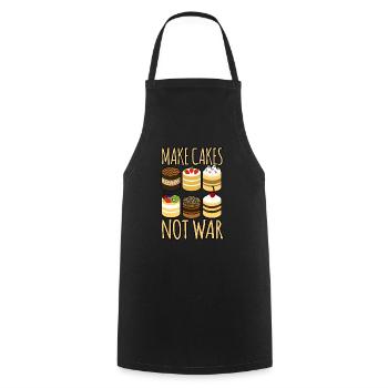 Make Cakes Not War - Cooking Apron - black - Front - AI Model Male 185 dark (185cm)