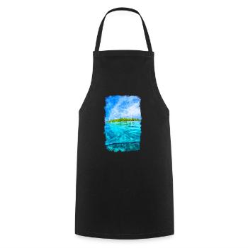 Fiji Water Island Beach - Cooking Apron - black - Front - AI Model Male 185 dark (185cm)