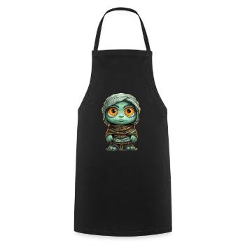 Halloween Spooky Cartoon Mummy - Cooking Apron - black - Front - AI Model Male 185 dark (185cm)