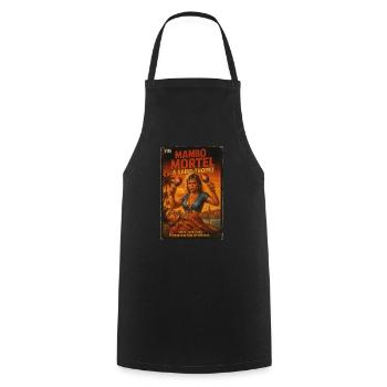 VHS nanar policier - Mambo - Tablier de cuisine - noir - Devant - AI Model Male 185 dark (185cm)