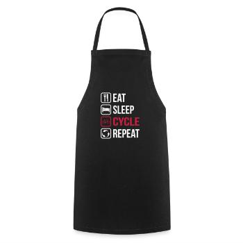 Eat Sleep Cycle Repeat - Kochschürze - Schwarz - Vorne - AI Model Male 185 dark (185cm)