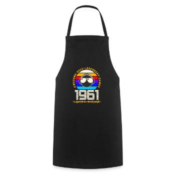 1961 - Cooking Apron - black - Front - AI Model Male 185 dark (185cm)