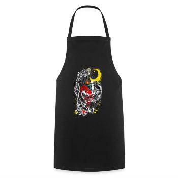 Gothique - Tablier de cuisine - noir - Devant - AI Model Male 185 dark (185cm)