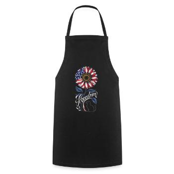 Patriotique américain Sunflower Freedom - Tablier de cuisine - noir - Devant - AI Model Male 185 dark (185cm)