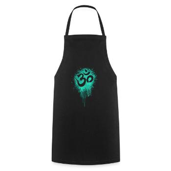 Psychedelic Om Goa Psytrance Splash - Kochschürze - Schwarz - Vorne - AI Model Male 185 dark (185cm)