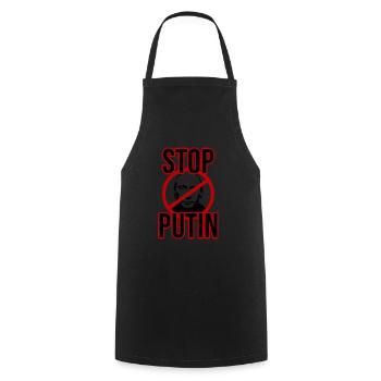 Stop Putin - Cooking Apron - black - Front - AI Model Male 185 dark (185cm)