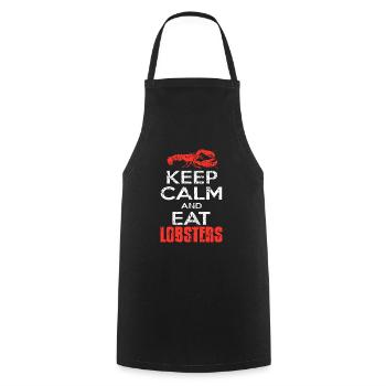 Keep Calm And Eat Lobsters Vintage Funny Present - Cooking Apron - black - Front - AI Model Male 185 dark (185cm)