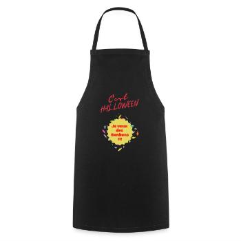 bonbons halloween - Tablier de cuisine - noir - Devant - AI Model Male 185 dark (185cm)