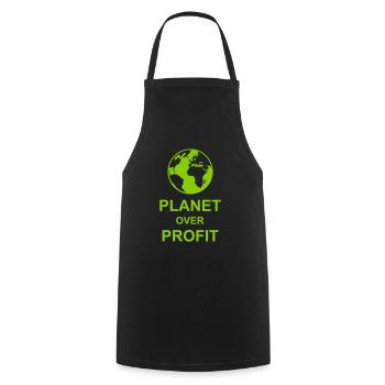 planet over profit Zitat - Kochschürze - Schwarz - Vorne - AI Model Male 185 dark (185cm)
