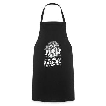 Retro Groovy Disco Ball Party Vintage Club Lifes - Cooking Apron - black - Front - AI Model Male 185 dark (185cm)