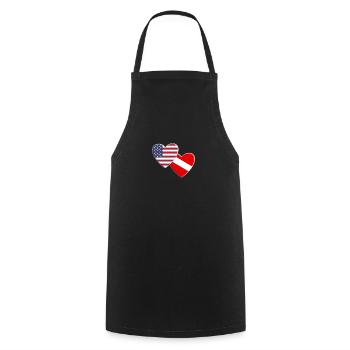 USA American Diver Symbol Flag Down Dive Diving - Tablier de cuisine - noir - Devant - AI Model Male 185 dark (185cm)