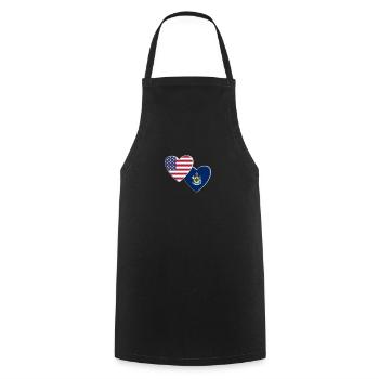 États-Unis État américain du Maine Drapeau patriotique 4ème - Tablier de cuisine - noir - Devant - AI Model Male 185 dark (185cm)
