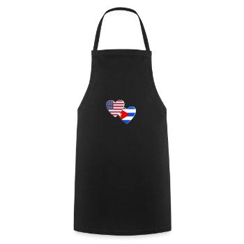 USA Amerikanisch Kuba Kubanische Flagge Patriotischer Stolz - Kochschürze - Schwarz - Vorne - AI Model Male 185 dark (185cm)