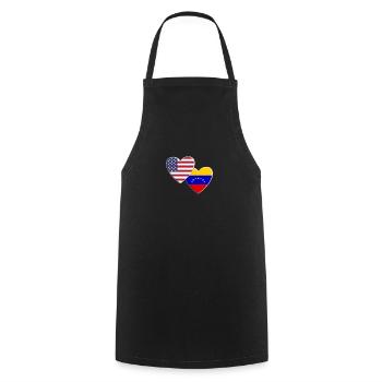 USA American Venezuela Venezuelan Flag Patriotic - Cooking Apron - black - Front - AI Model Male 185 dark (185cm)