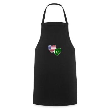 USA American Pakistan Pakistani Flag Patriotic - Cooking Apron - black - Front - AI Model Male 185 dark (185cm)