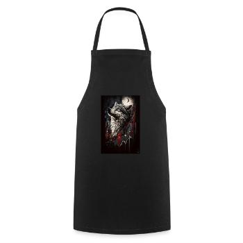 Wolf Design par ART8NS Art on Streetwear S 05of25 - Tablier de cuisine - noir - Devant - AI Model Male 185 dark (185cm)