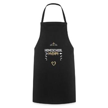 Homeschool Maman - Jésus - Tablier de cuisine - noir - Devant - AI Model Male 185 dark (185cm)