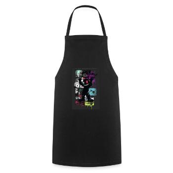 Robot Graffiti Design par ART8NS Art ON Streetwear - Tablier de cuisine - noir - Devant - AI Model Male 185 dark (185cm)