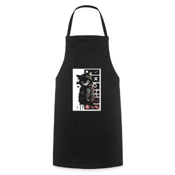 Cat Graffiti Design par ART8NS Art ON Streetwear - Tablier de cuisine - noir - Devant - AI Model Male 185 dark (185cm)