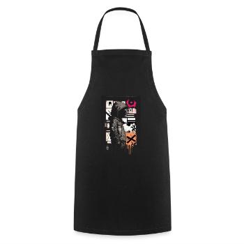 Anonymous by ART8NS - Art ON Streetwear - Cooking Apron - black - Front - AI Model Male 185 dark (185cm)