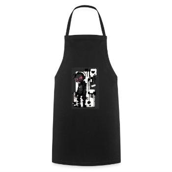 Cyberpunk by ART8NS - Art ON Streetwear - Kochschürze - Schwarz - Vorne - AI Model Male 185 dark (185cm)