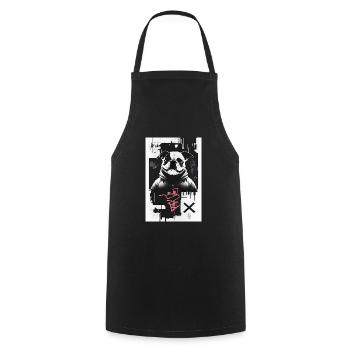 Bulldog par ART8NS - Art ON Streetwear - Tablier de cuisine - noir - Devant - AI Model Male 185 dark (185cm)