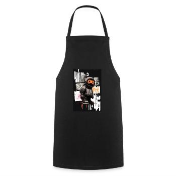 Cyberpunk Pro-Gamer by ART8NS - Art ON Streetwear - Cooking Apron - black - Front - AI Model Male 185 dark (185cm)