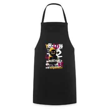 Yellow Jackets in Love by ART8NS Art ON Streetwear - Kochschürze - Schwarz - Vorne - AI Model Male 185 dark (185cm)